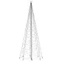 Albero di Natale con Palo in Metallo 1400 LED Bianco Freddo 5 m