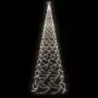 Albero di Natale con Palo in Metallo 1400 LED Bianco Freddo 5 m