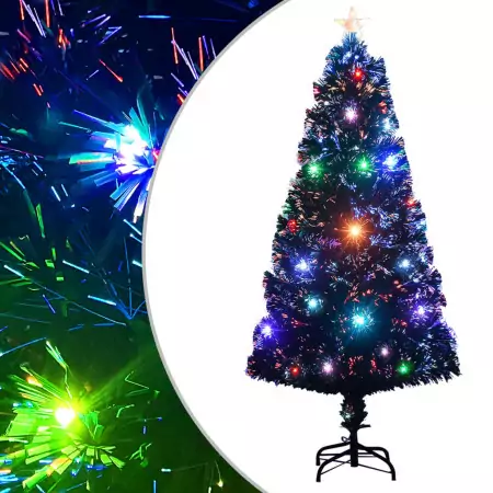 Albero di Natale Artificiale Supporto/LED 120 cm Fibra Ottica