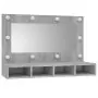 Mobile a Specchio con LED Grigio Sonoma 90x31,5x62 cm