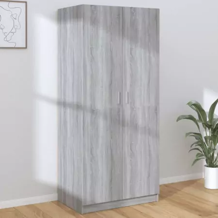 Armadio Grigio Sonoma 80x52x180 cm in Legno Multistrato