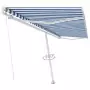 Tenda Retrattile Manuale Autoportante 500x350 cm Blu Bianca