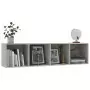 Libreria/Mobile TV Grigio Cemento 143x30x36 cm