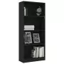 Libreria a 4 Ripiani Nera 60x24x142 cm in Truciolato