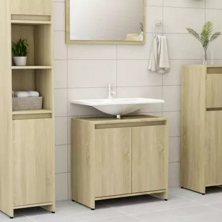 Armadio da Bagno Rovere Sonoma 60x33x61 cm in Truciolato