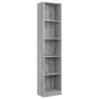 Libreria 5 Ripiani Grigio Sonoma 40x24x175 cm Legno Multistrato