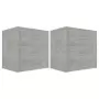 Comodini 2 pz Grigio Calcestruzzo 40x30x40 cm in Truciolato