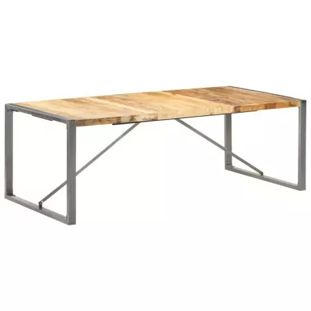 Tavolo da Pranzo 220x100x75cm in Legno Massello di Mango Grezzo