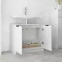 Mobile da Bagno Bianco Lucido 64,5x33,5x59 cm Legno Multistrato