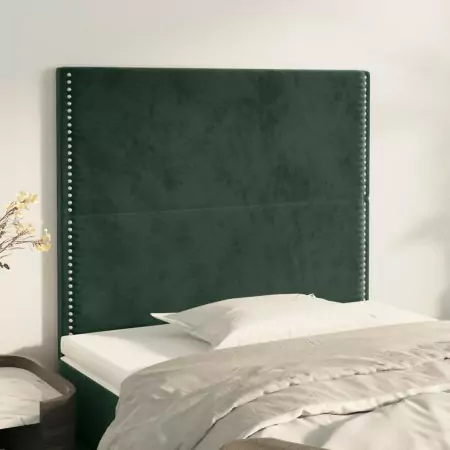 Testiere 2 pz Verde Scuro 100x5x78/88 cm in Velluto