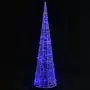 Piramide Decorativa Cono di Luce LED Acrilico Blu 90 cm