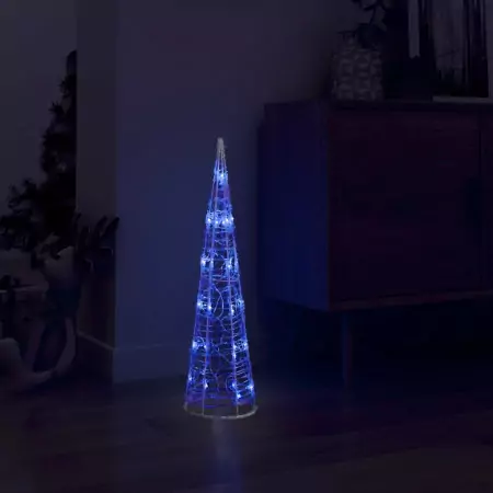 Piramide Decorativa Cono di Luce LED Acrilico Blu 60 cm