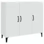 Credenza Bianca 90x34x80 cm in Legno Multistrato