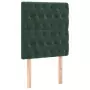 Testiera 2 pz Verde Scuro 80x7x78/88 cm in Velluto