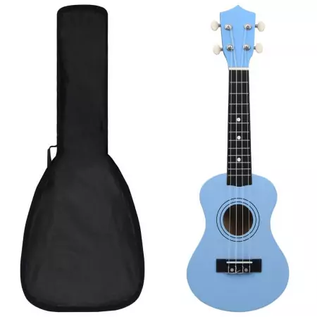 Set Ukulele Soprano con Borsa per Bambini Blu 21"