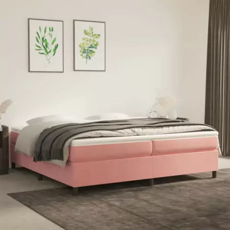 Giroletto a Molle Rosa 200x200 cm in Velluto