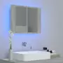 Mobile Specchio LED Grigio Sonoma 60x12x45cm Legno Multistrato