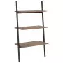 Scaffale Pendente a 3 Livelli Marrone Scuro e Nero 64x34x116cm