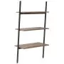 Scaffale Pendente a 3 Livelli Marrone Scuro e Nero 64x34x116cm