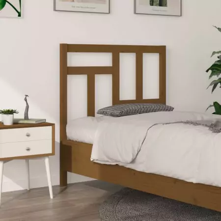 Testiera per Letto Miele 95,5x4x100cm in Legno Massello di Pino