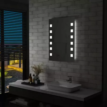 Specchio da Parete a LED per Bagno 60x80 cm