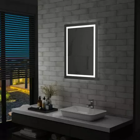 Specchio da Parete a LED per Bagno con Sensore Tattile 60x80cm