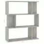 Libreria/Divisorio Grigio Calcestruzzo 80x24x96cm in Truciolato