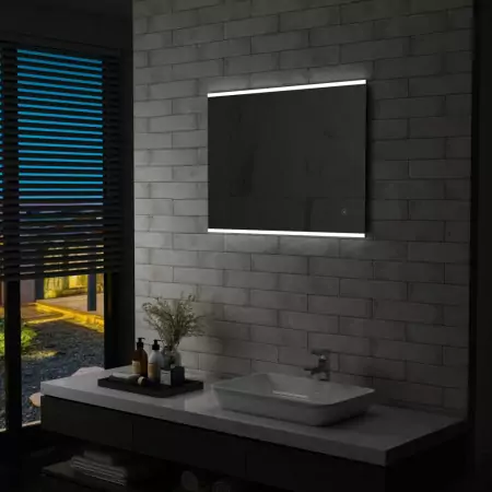 Specchio da Parete a LED per Bagno con Sensore Tattile 80x60cm