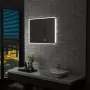 Specchio a LED Bagno con Sensore Tattile e Orologio 80x60cm