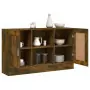 Credenza Rovere Fumo 120x30,5x70 cm in Legno Multistrato