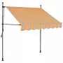 Tenda da Sole Retrattile Manuale con LED 100 cm Giallo e Blu