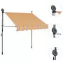 Tenda da Sole Retrattile Manuale con LED 100 cm Giallo e Blu