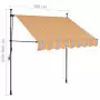 Tenda da Sole Retrattile Manuale con LED 100 cm Giallo e Blu