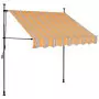 Tenda da Sole Retrattile Manuale con LED 150 cm Giallo e Blu