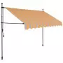 Tenda da Sole Retrattile Manuale con LED 250 cm Giallo e Blu