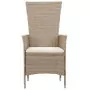 Sedie da Esterno 2 pz con Cuscini in Polyrattan Beige