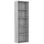 Libreria 5 Ripiani Grigio Sonoma 60x30x189 cm Legno Multistrato