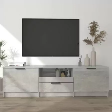 Mobile per TV Grigio Cemento 140x35x40cm Legno Multistrato