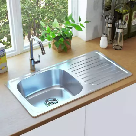 Lavello da Cucina con Filtro e Sifone in Acciaio Inox