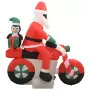 Babbo Natale Gonfiabile sulla Moto LED IP44 160 cm