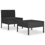 Set Divani da Giardino 2 pz con Cuscini in Polyrattan Nero