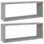 Mensole Cubo Muro 2 pz Grigio Sonoma 60x15x23 Legno Multistrato