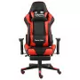 Sedia da Gaming Girevole con Poggiapiedi Rossa in PVC