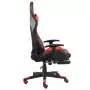 Sedia da Gaming Girevole con Poggiapiedi Rossa in PVC