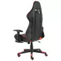 Sedia da Gaming Girevole con Poggiapiedi Rossa in PVC