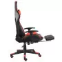 Sedia da Gaming Girevole con Poggiapiedi Rossa in PVC