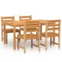 Set da Pranzo per Giardino 5 pz in Legno Massello di Teak