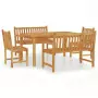 Set da Pranzo per Giardino 5 pz in Legno Massello di Teak