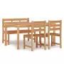 Set da Pranzo per Giardino 4 pz in Legno Massello di Teak