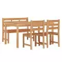 Set da Pranzo per Giardino 4 pz in Legno Massello di Teak